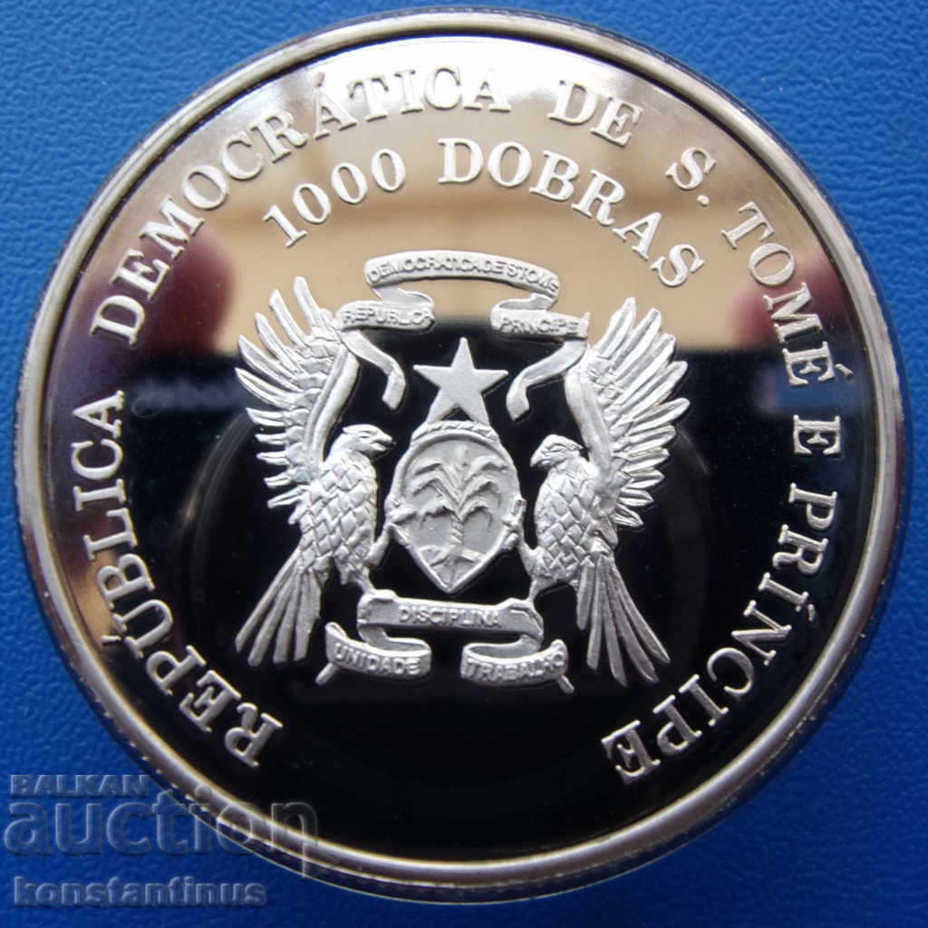 Saint Thomas and Principe 1000 Good 1996 UNC PROOF Rare