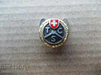 Insigna de argint Elvețian buton vechi Huguenin marcat