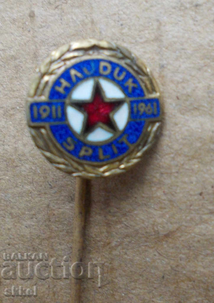 Ποδόσφαιρο Badge Hajduk Split 1911-1961 Επέτειο σήμα Badge