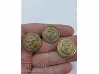 Lot of 3 German officer naval buttons WWII 1939-45