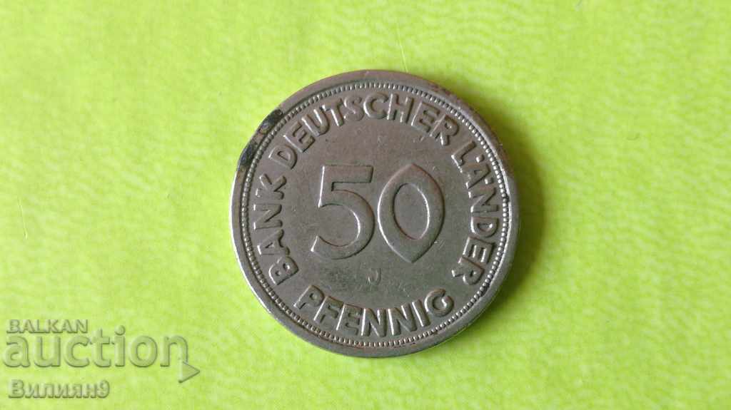50 Pfennig 1949 „J” Germania