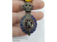 O frumoasă medalie belgiană de colecție cu coroană
