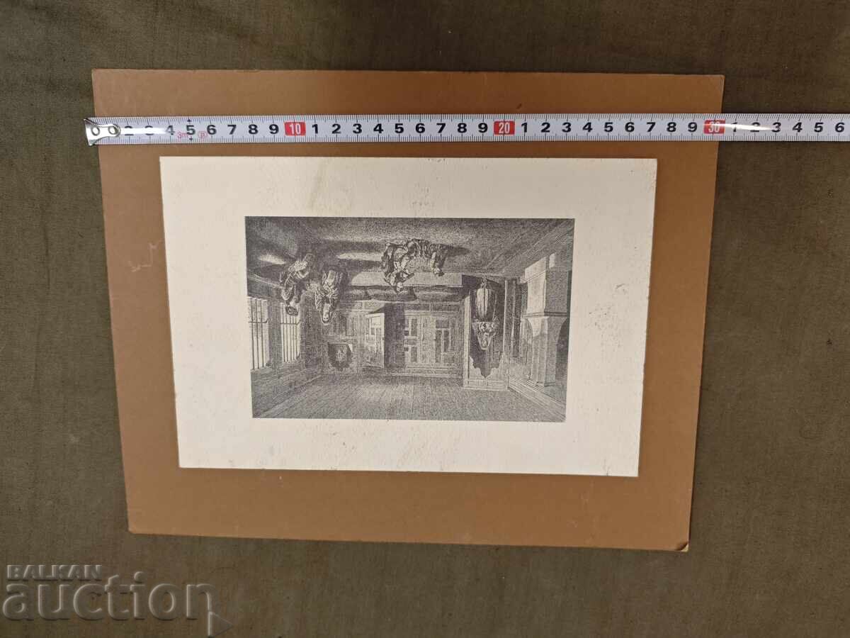 Гравюра - дом , деца , чорбаджийска къща - 6 Гравюра - дом , деца , чорбаджийска къща - 6