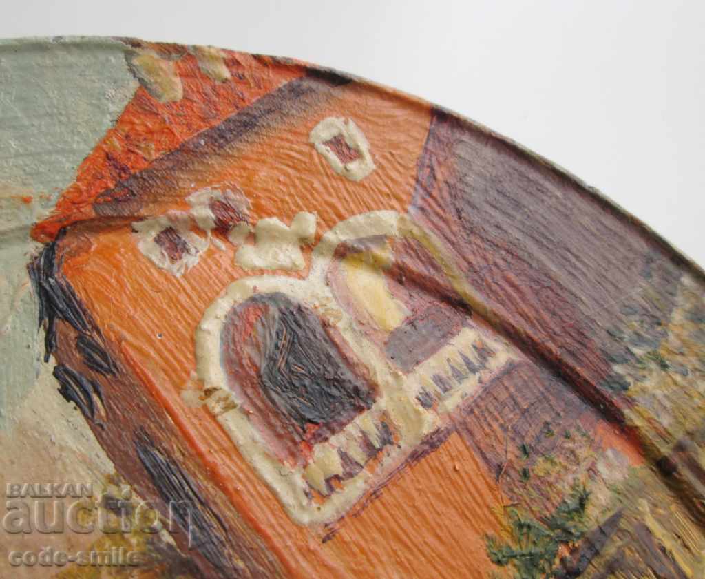 Auction Old picture drawing landscape Venice oil on wooden plate Auction Old picture drawing landscape Venice oil on wooden plate