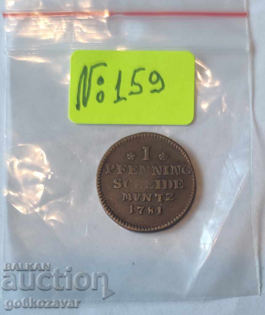Δημοπρασία Braunschweig Ανόβερο 1 pfennig 1781 Δημοπρασία Braunschweig Ανόβερο 1 pfennig 1781