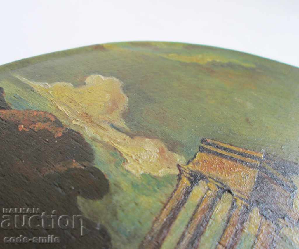Auction Old picture, drawing, landscape, erotica, oil on wooden plate Auction Old picture, drawing, landscape, erotica, oil on wooden plate