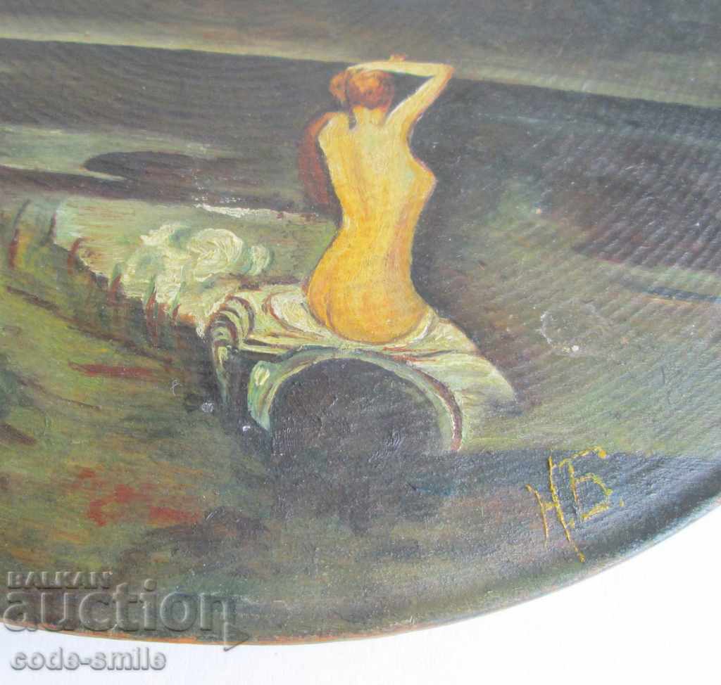 Delivery of Old picture, drawing, landscape, erotica, oil on wooden plate Delivery of Old picture, drawing, landscape, erotica, oil on wooden plate