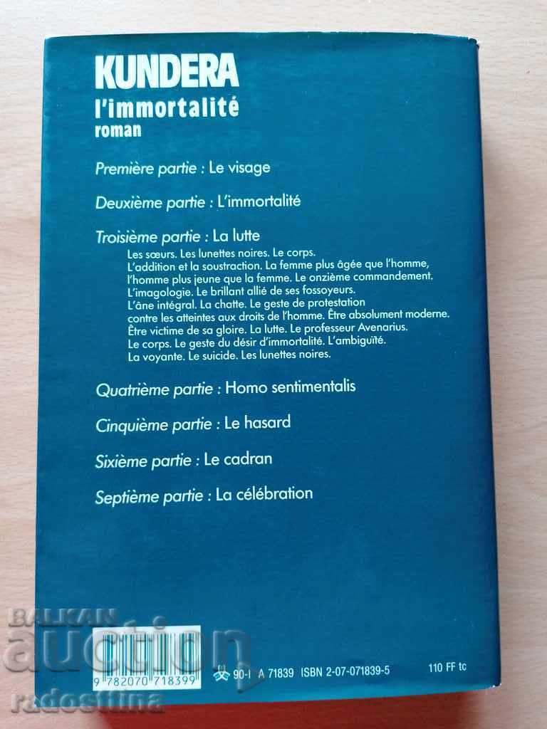Delivery of L immortalite Kundera Delivery of L immortalite Kundera