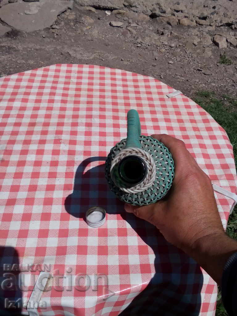 Damigeană veche împletită, sticlă - 6 Damigeană veche împletită, sticlă - 6