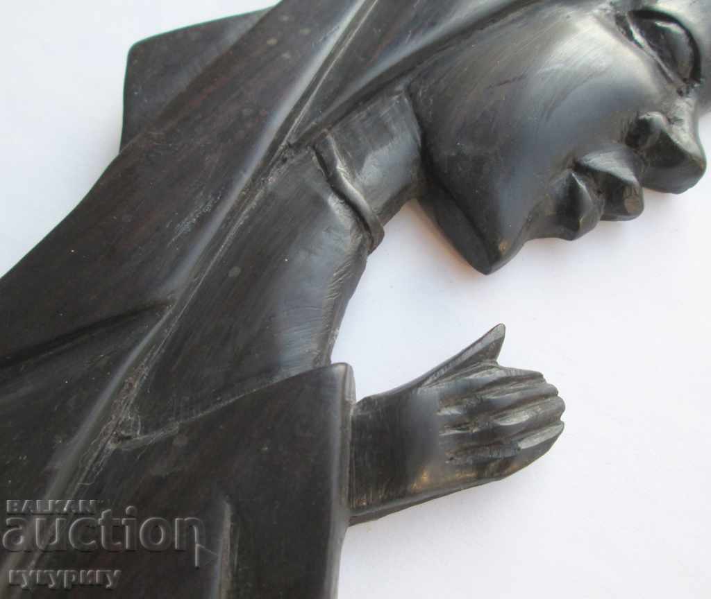 Delivery of An old wooden religious figure panel carving ebony Delivery of An old wooden religious figure panel carving ebony