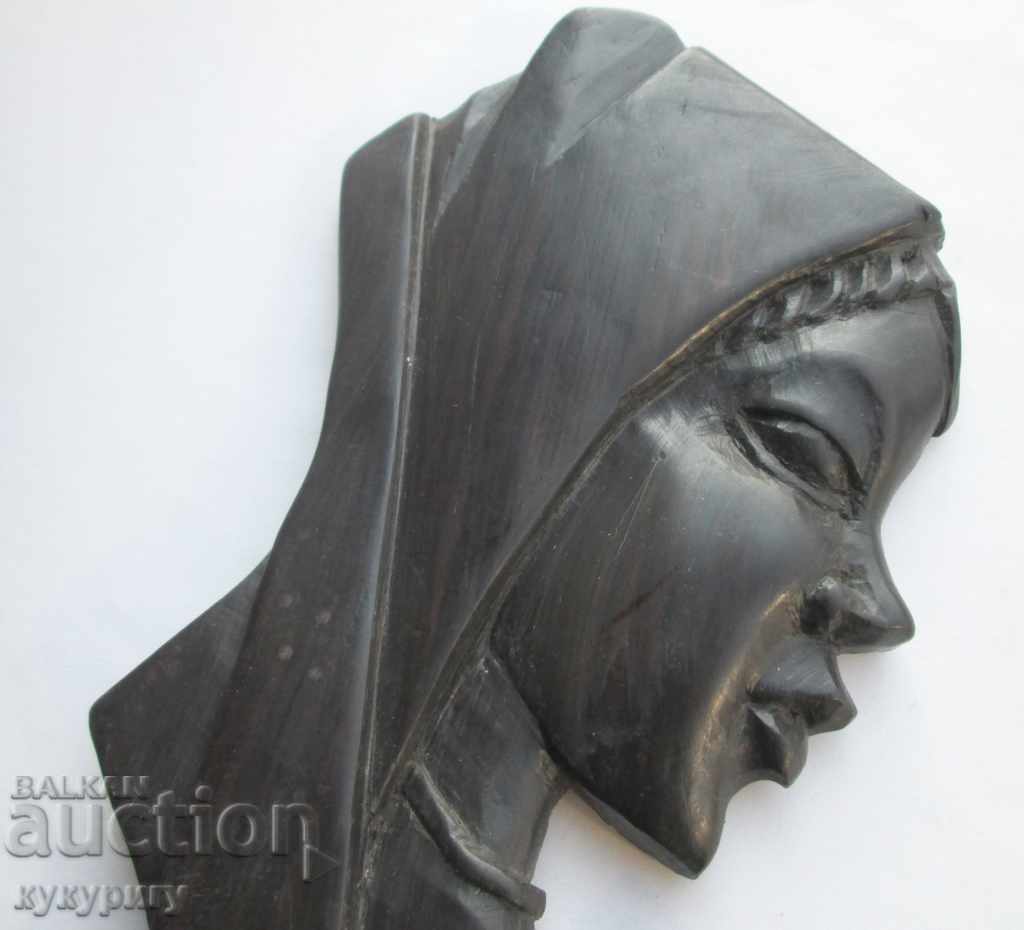 An old wooden religious figure panel carving ebony - 5 An old wooden religious figure panel carving ebony - 5