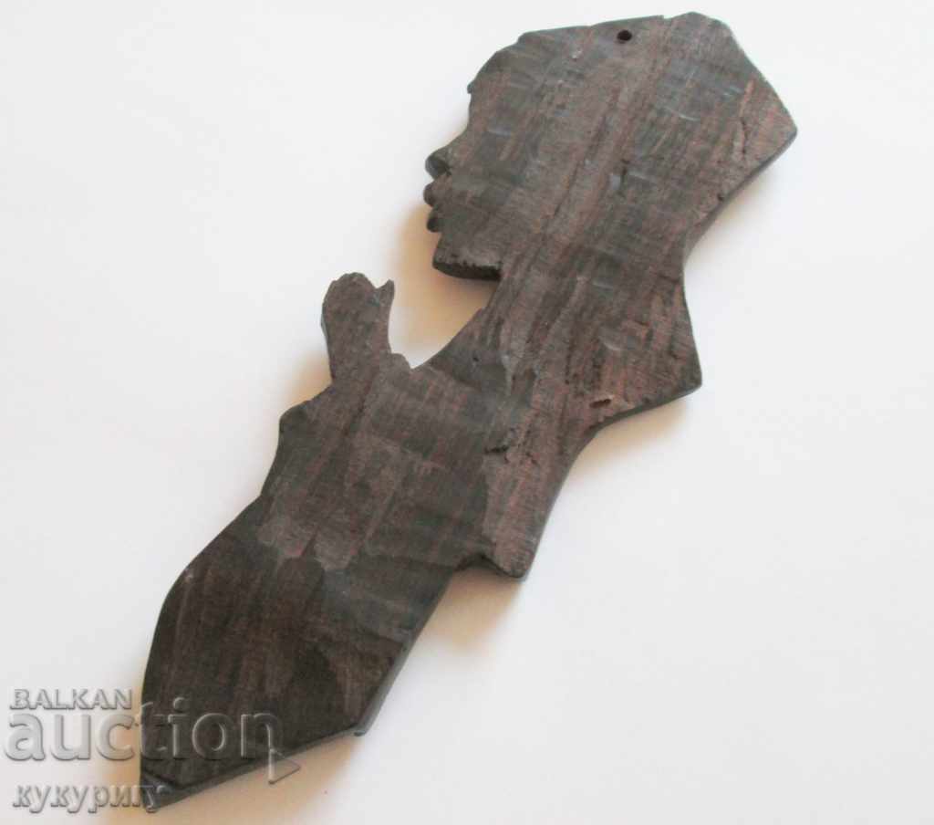 An old wooden religious figure panel carving ebony - 6 An old wooden religious figure panel carving ebony - 6