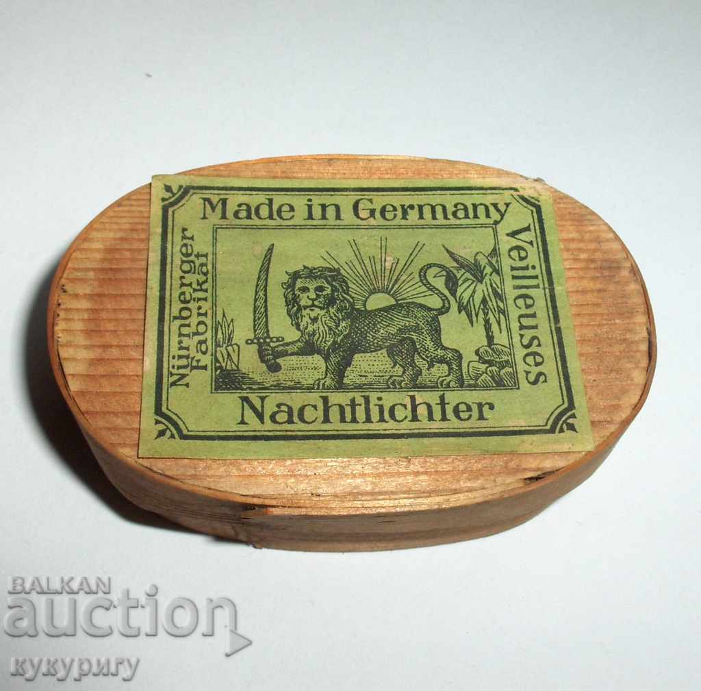 Πολύ παλιό ξύλινο κουτί φυτίλι για ψάθινη Γερμανία 19ος αι.