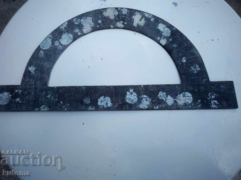 Old large bronze protractor