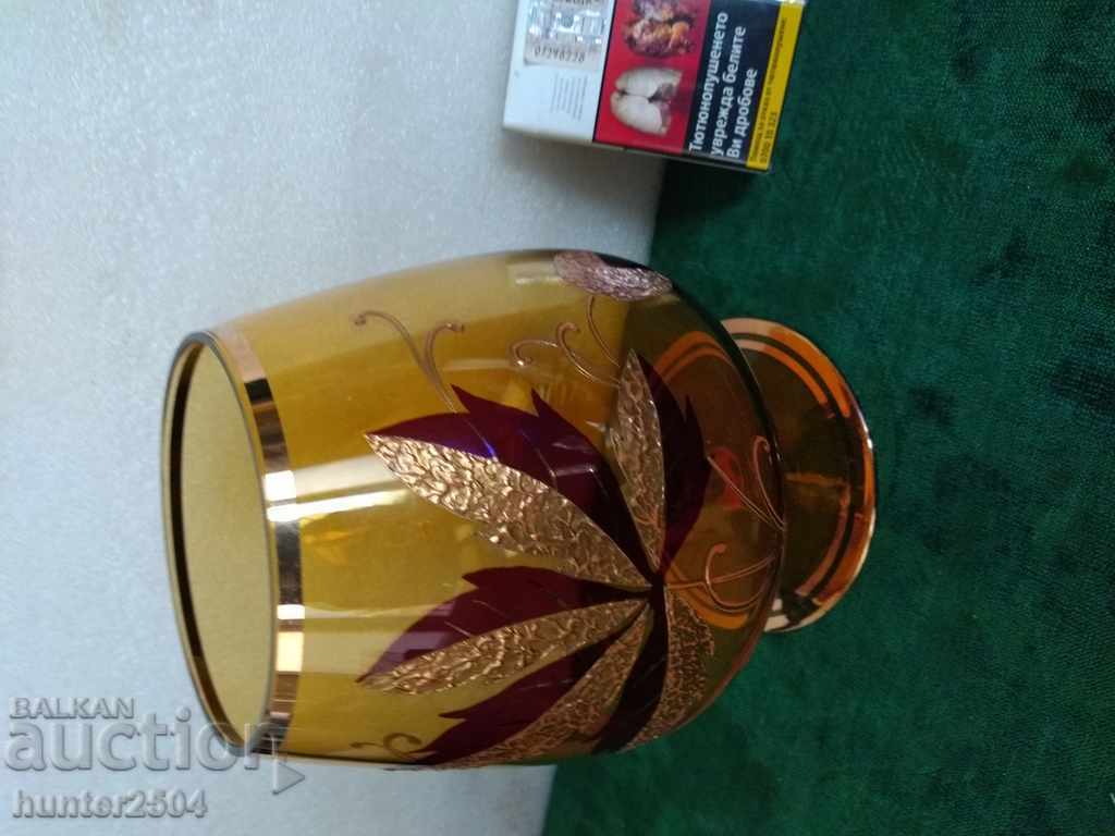 Vase, bowl, amber glass bowl.