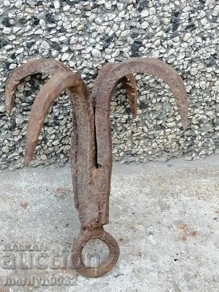 An antique forged hook, quadruple with price 46.00 BGN | € 23.52 An antique forged hook, quadruple with price 46.00 BGN | € 23.52