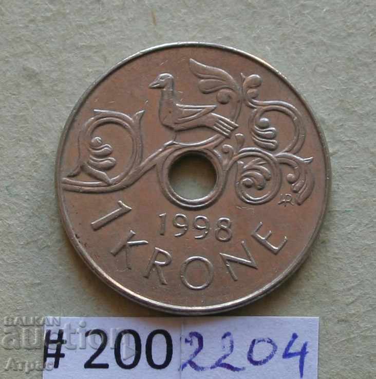 1 krone 1998 Norvegia