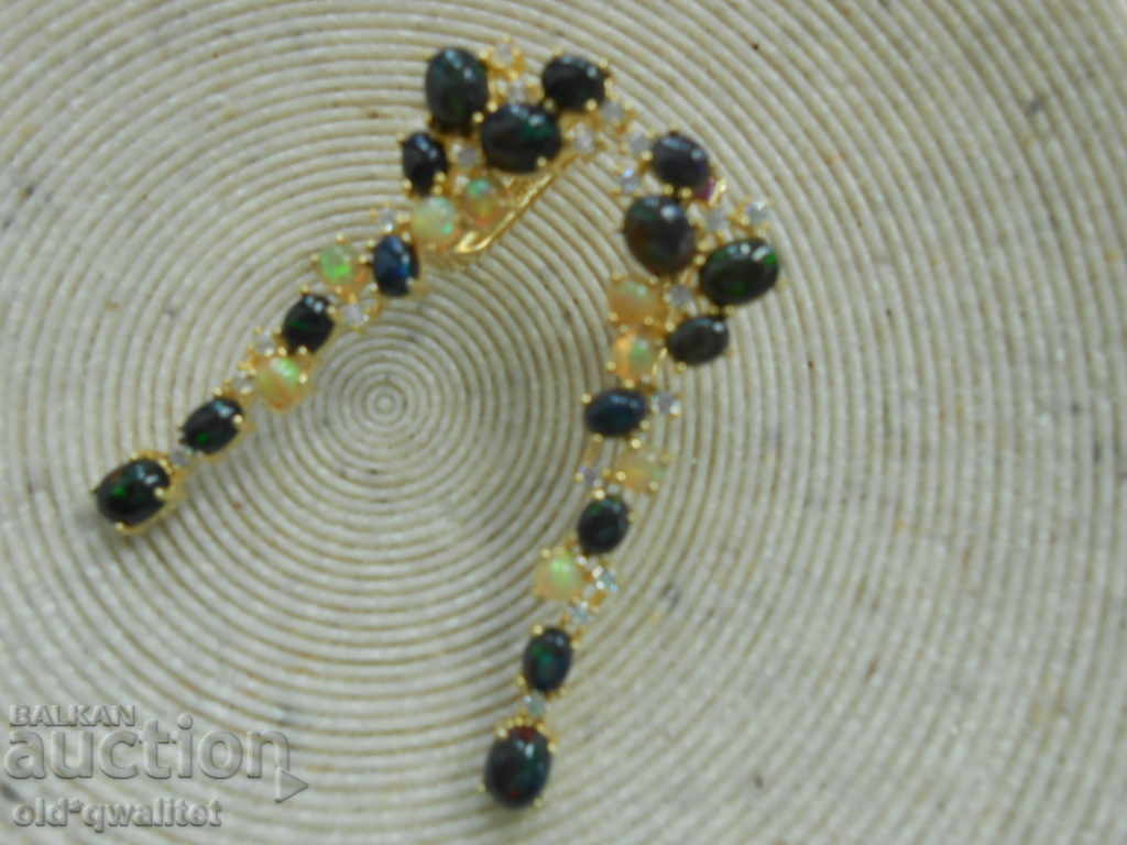 MAGNIFICENT SILVER EARRINGS SILVER 925 gilding OPAL - 6 MAGNIFICENT SILVER EARRINGS SILVER 925 gilding OPAL - 6