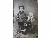 OLD PHOTO CHILDREN'S PHOTO TOY KINGDOM OF BULGARIA