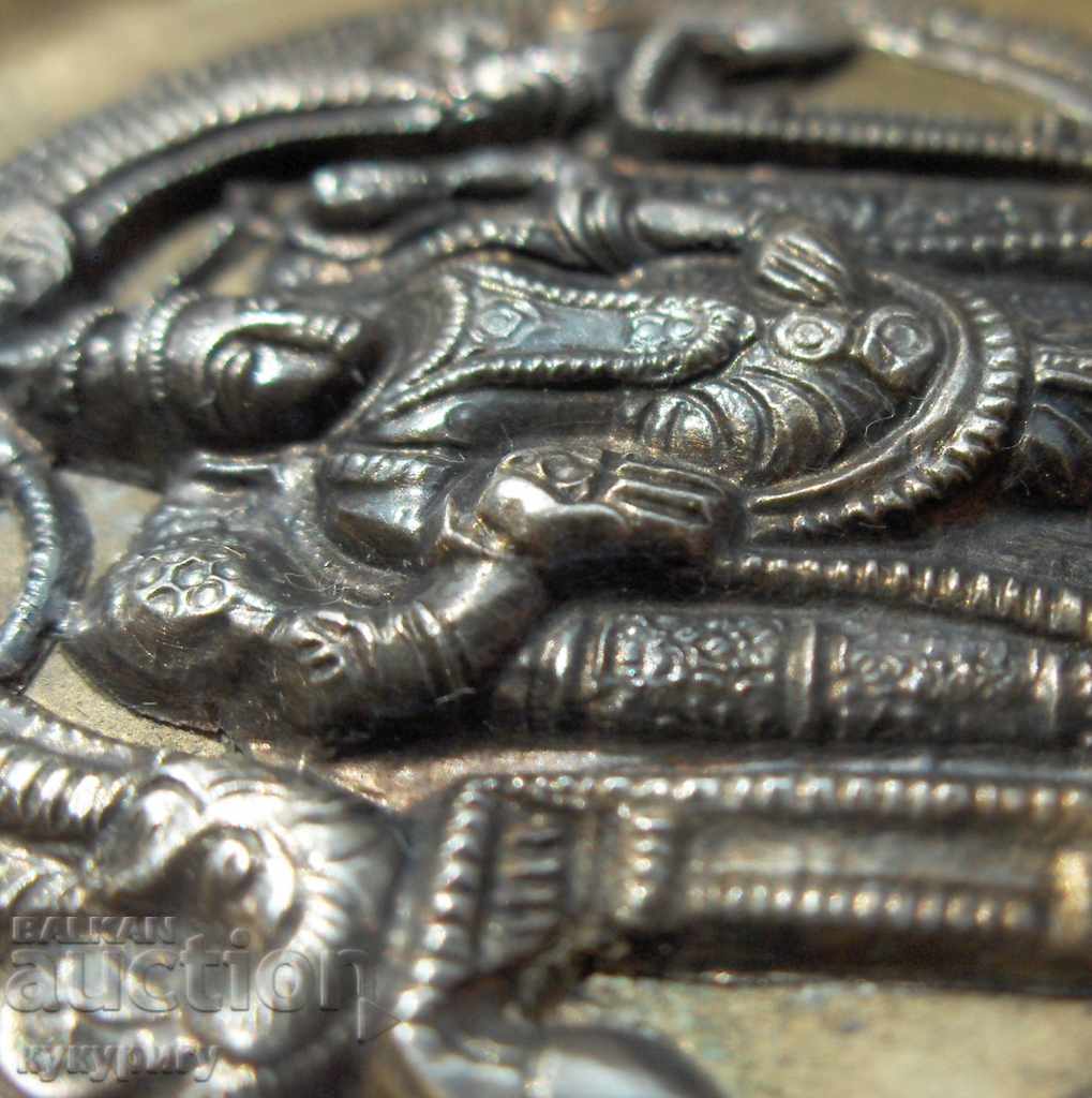 Old decorative small plate for brass and silver wall - 6