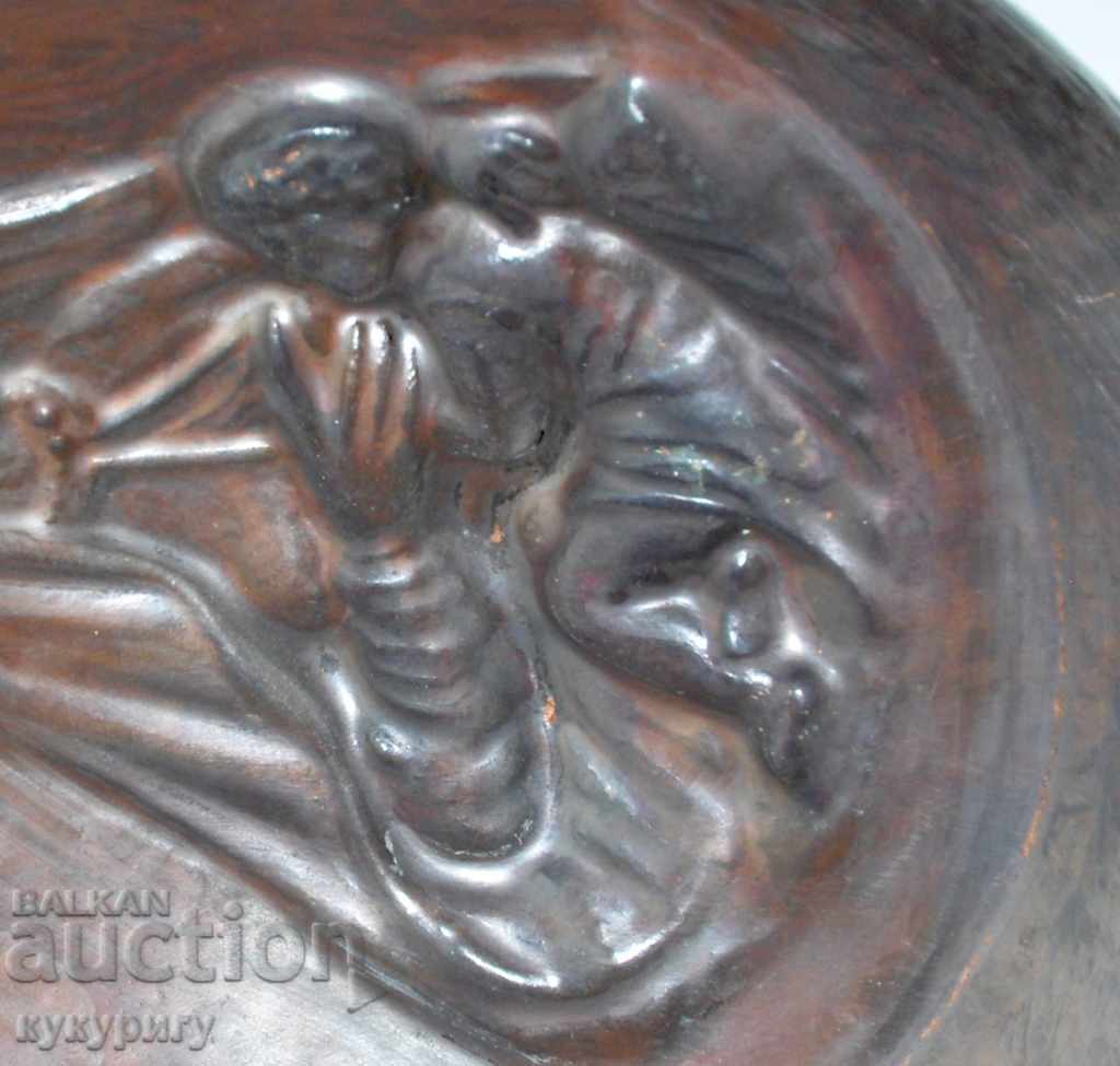 Old religious copper plate wall decoration with Virgin Mary - 6 Old religious copper plate wall decoration with Virgin Mary - 6