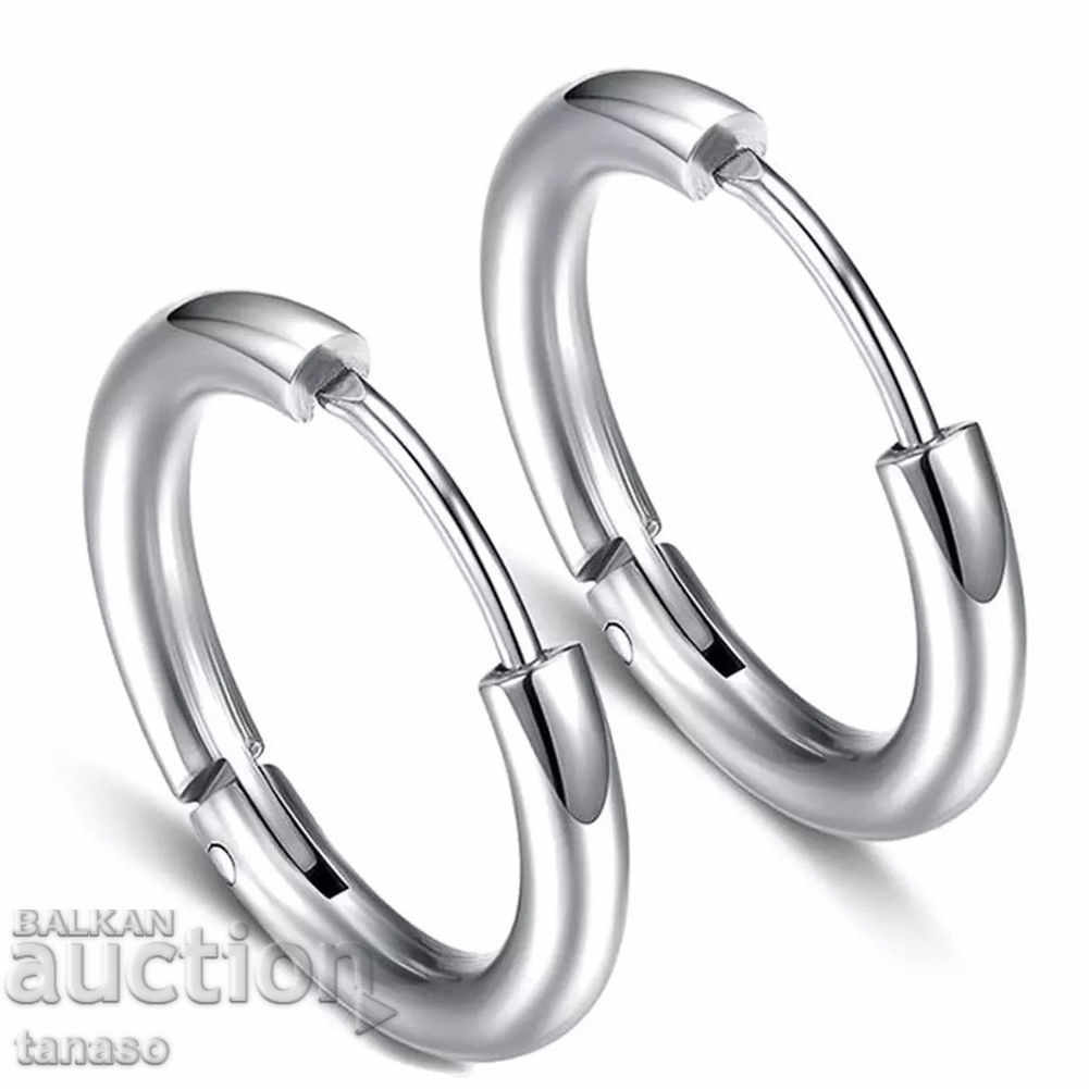 Stainless steel ring earrings, 10 mm