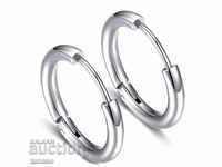 Stainless steel ring earrings, 10 mm