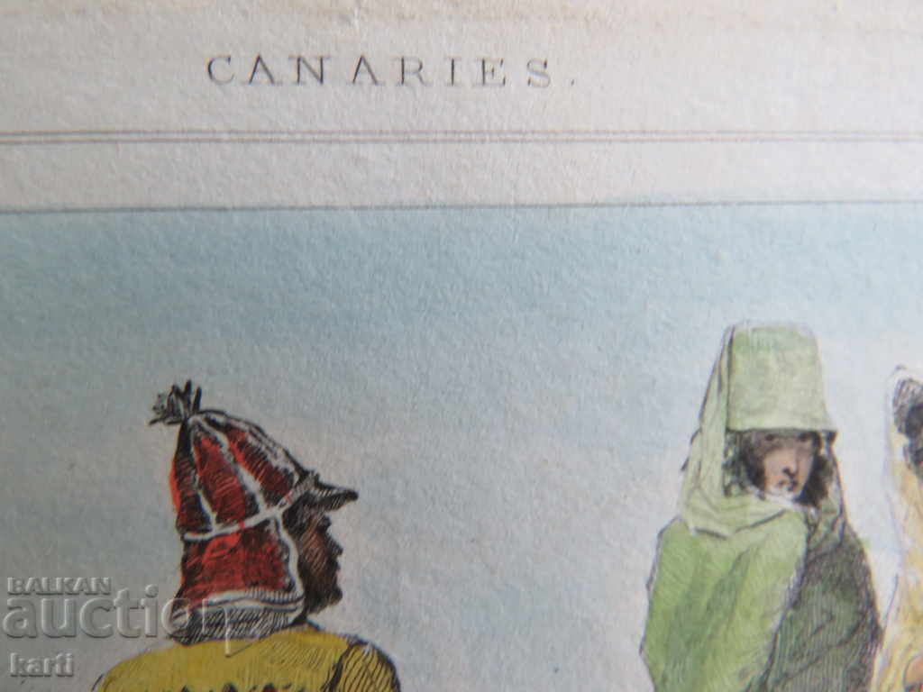 Delivery of OLD ENGRAVER - 19th CENTURY - CANARI - COLORED Delivery of OLD ENGRAVER - 19th CENTURY - CANARI - COLORED