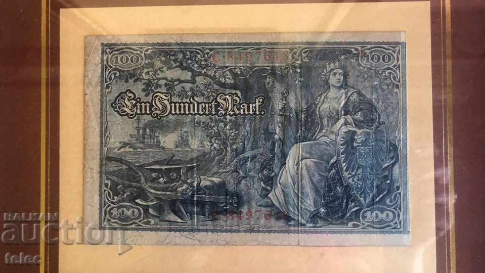 100 German Marks 1910 in a frame with price 45.00 BGN | € 23.01