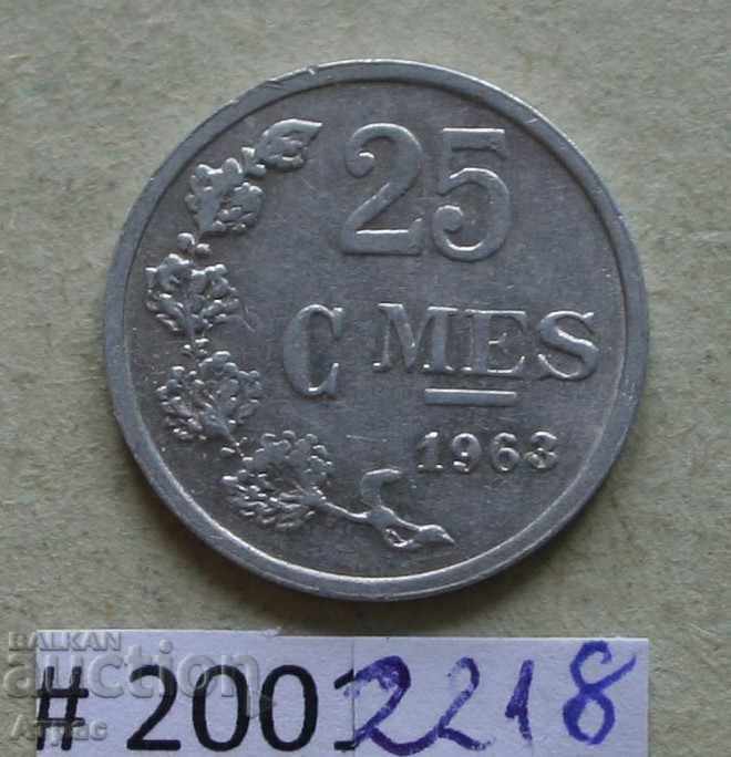 25 centimes 1963 Luxembourg