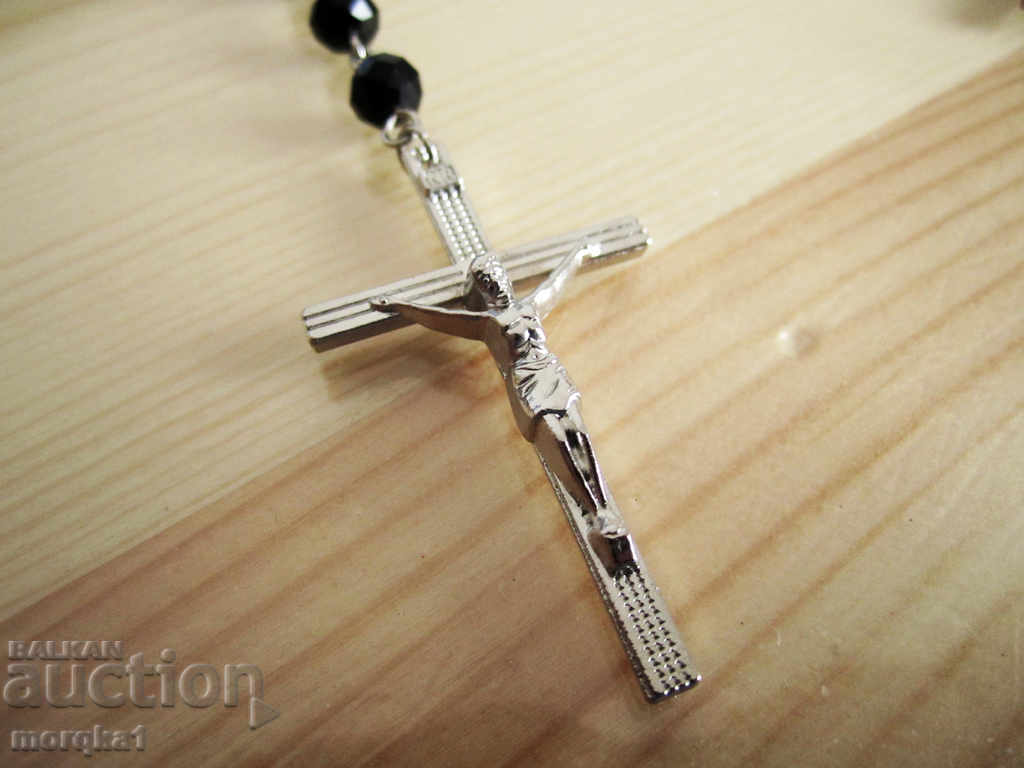 Auction Earrings, earrings, cross, cross, crucifixion and black faceted crystals Auction Earrings, earrings, cross, cross, crucifixion and black faceted crystals