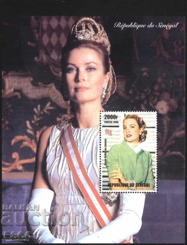 Bloc curat Cinema Grace Kelly Prințesa Monaco 1998 din Senegal