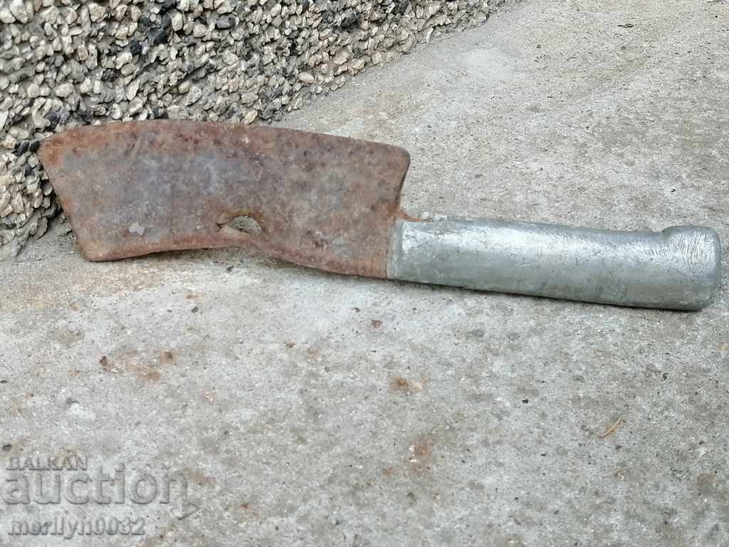 Auction Old forged saber, ax, pole, knife, machete Auction Old forged saber, ax, pole, knife, machete