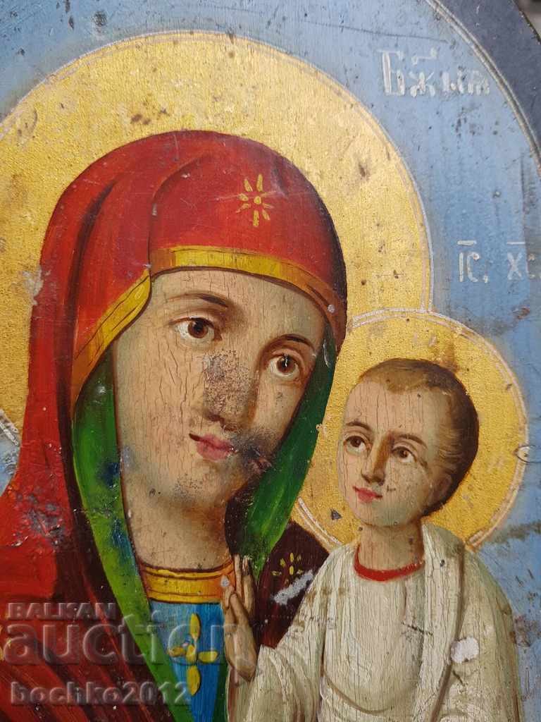 Auction Bulgarian icon Virgin Mary and Jesus Christ 19th century with document Auction Bulgarian icon Virgin Mary and Jesus Christ 19th century with document