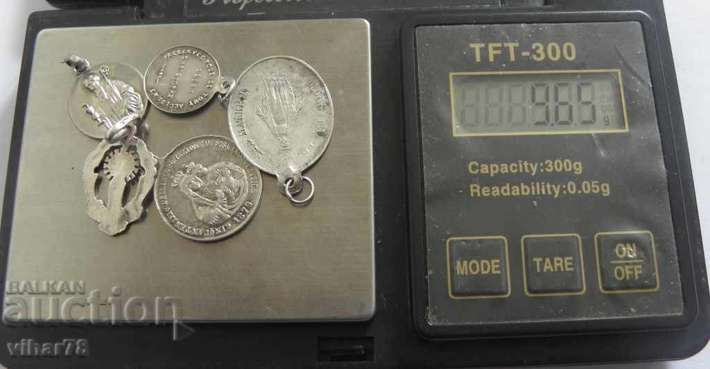 Lot of 5 silver medallions with price € 45.99 | 89.95 BGN