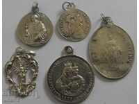 Lot de 5 medalioane de argint