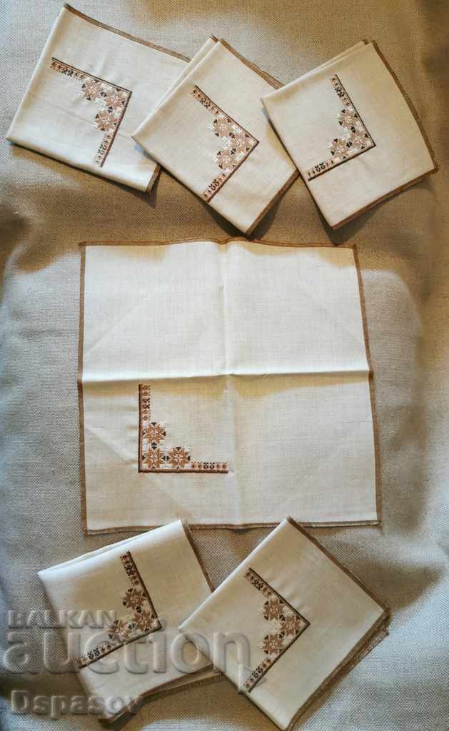 Set of 6 pcs Box Tablecloth Embroidery Embroidery