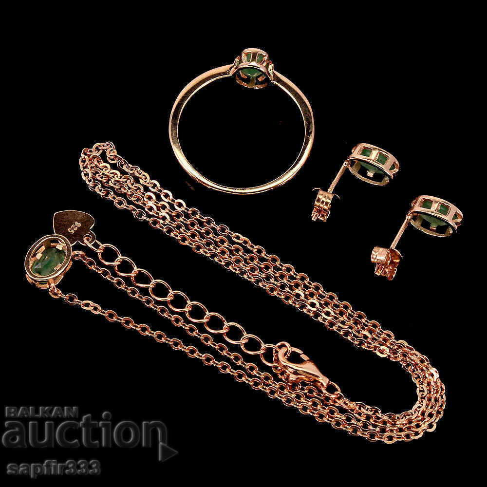 Auction  EXCELLENT SET WITH NATURAL EMERALDS