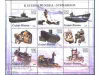 Καθαρά γραμματόσημα σε ένα μικρό φύλλο Ships Submarines 2005 Guinea-Bissau