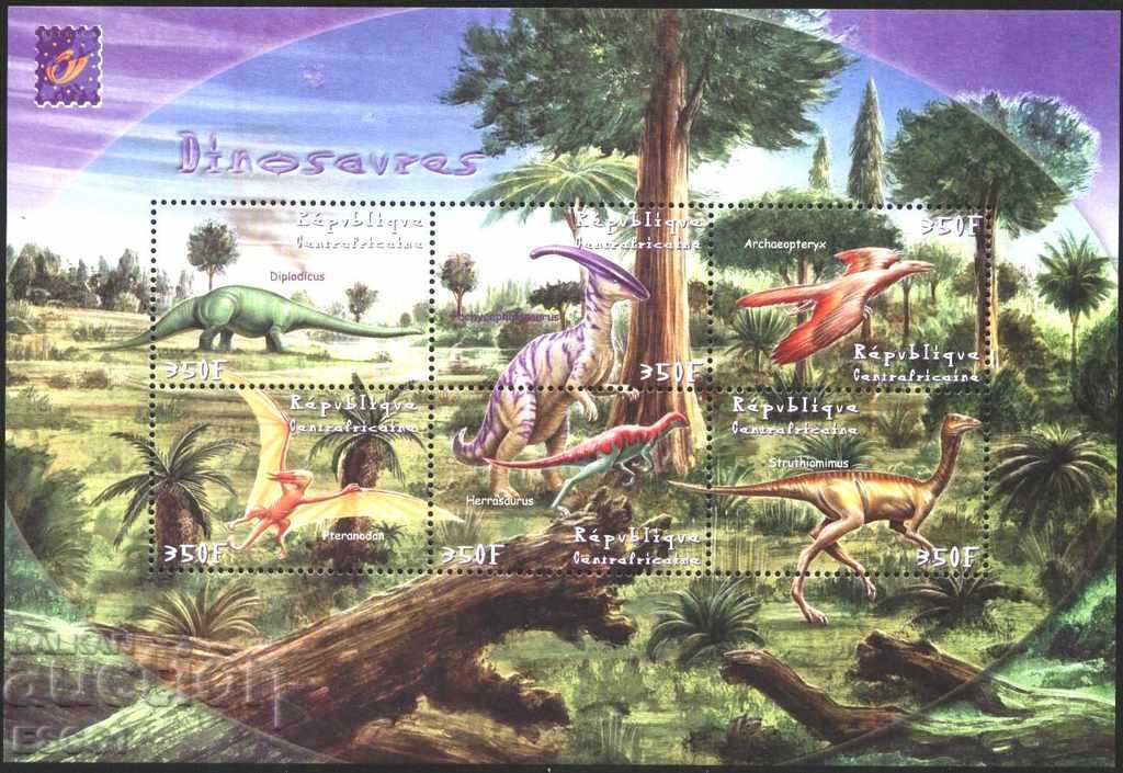 Καθαρές μάρκες Dinosaurs 2001 από την Κεντροαφρικανική Δημοκρατία