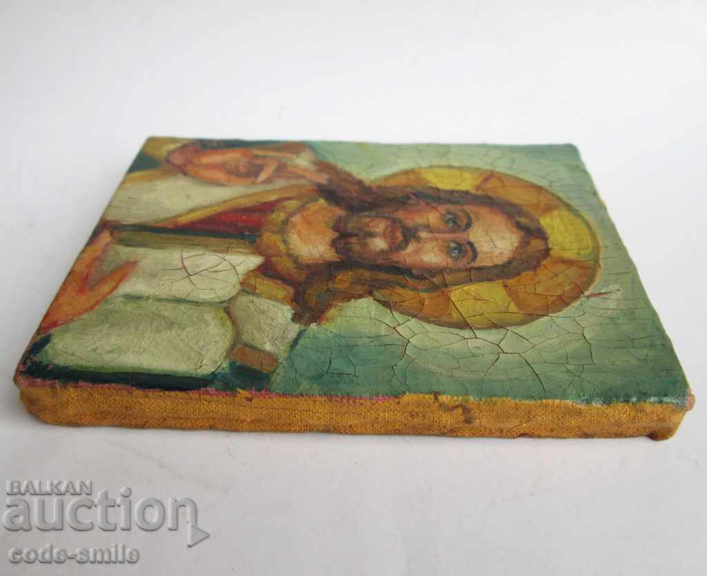 Auction Old small painted icon icon of Jesus Christ Auction Old small painted icon icon of Jesus Christ