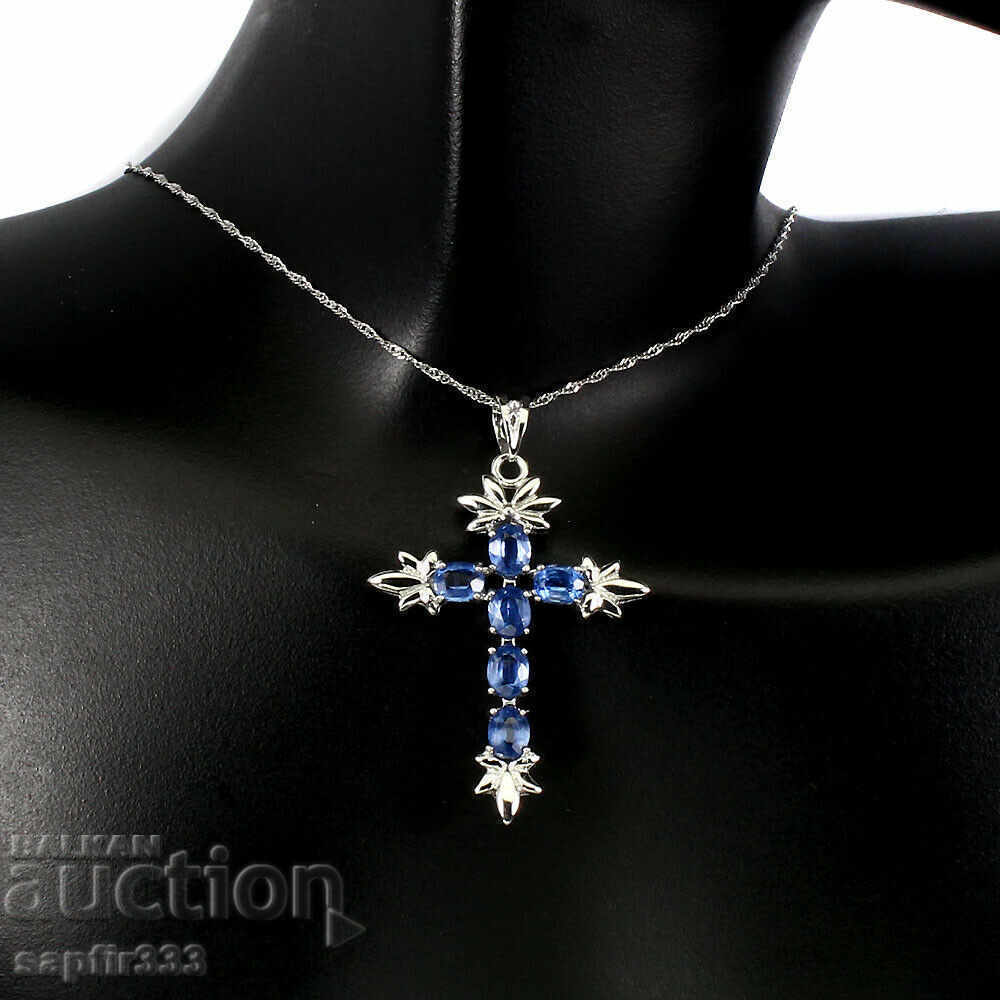 CROSS MEDALLION WITH NATURAL KIANITE with price 378.00 BGN | € 193.27 CROSS MEDALLION WITH NATURAL KIANITE with price 378.00 BGN | € 193.27