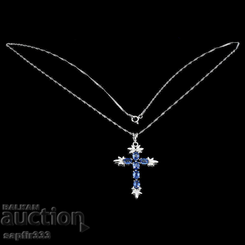 Auction CROSS MEDALLION WITH NATURAL KIANITE Auction CROSS MEDALLION WITH NATURAL KIANITE