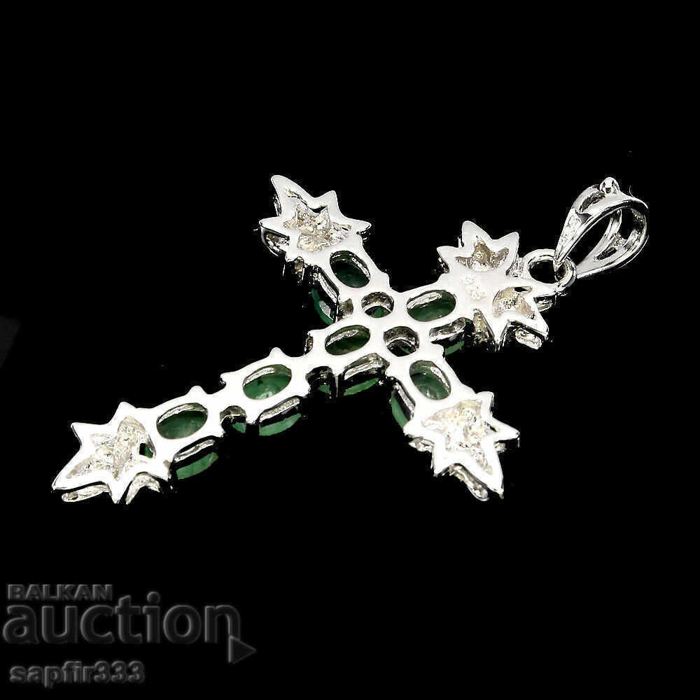 Auction NATURAL EMERALDS CROSS MEDALLION Auction NATURAL EMERALDS CROSS MEDALLION