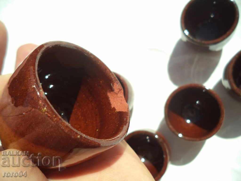 Auction CERAMIC GLASSES FOR BRANDY FROM SOC. PERIOD Auction CERAMIC GLASSES FOR BRANDY FROM SOC. PERIOD