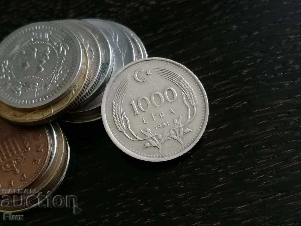 Coin - Turkey - 1000 pounds 1991