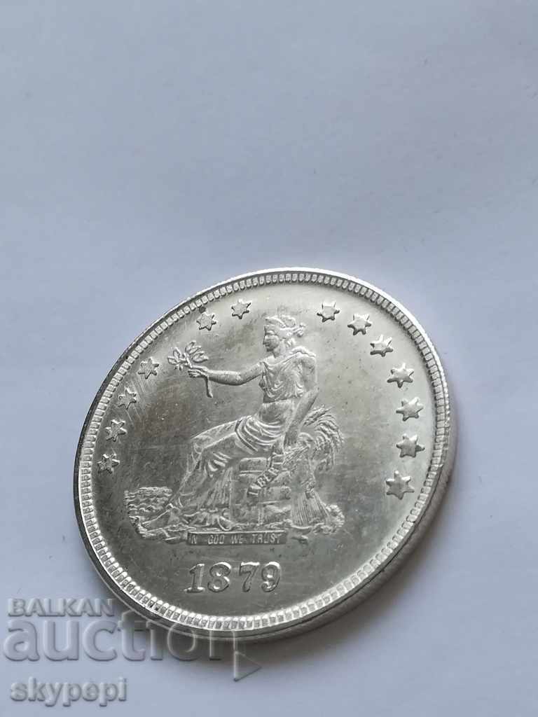 1 dolar 1879 "TRADE DOLLAR" cu preț € 7.11 | 13.91 BGN