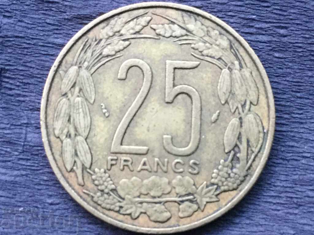 25 франка Централна Африка 1975