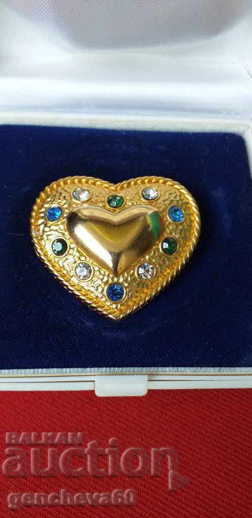 Broșă franceză INIMĂ ,,Kristel Saint Martin" PARIS - 6