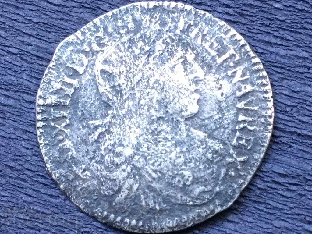 France 1/12 ECU 1662 Louis XIV The Sun King rare silver with price 74.00 BGN | € 37.84 France 1/12 ECU 1662 Louis XIV The Sun King rare silver with price 74.00 BGN | € 37.84
